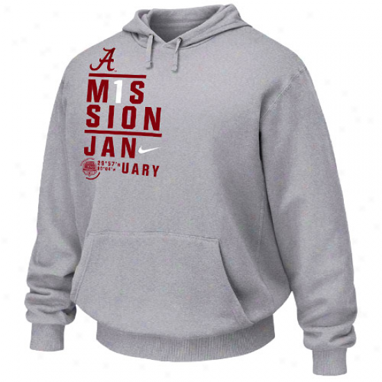 Nike Alabama Crimson Tide Ash 2012 National Championship Bound Mission January Pullovwr Hoodie Sweatshirt