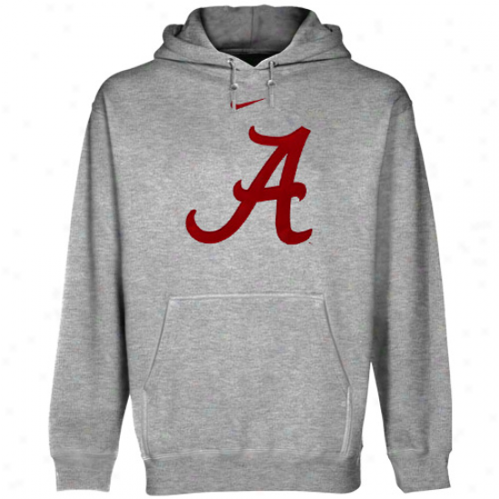 Nike Alabama Crimson Tide Ash Clqssic Logo Pullover Hoodie Sweatshirt