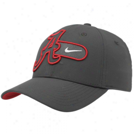 Nike Alabama Crimson Tide Charcoal Legacy 91 Training Swoosh Adjustable Hat