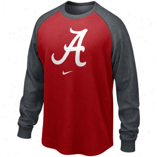 Nike Alabama Crimson Tjde The People's Washed Waffle Long Sleeve T-shirt - Crimson-charcoal