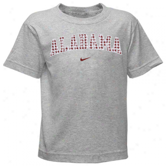 Nike Alabama Crimson Tide Youth Ash Arch Hounrstooth Logo T-shirt