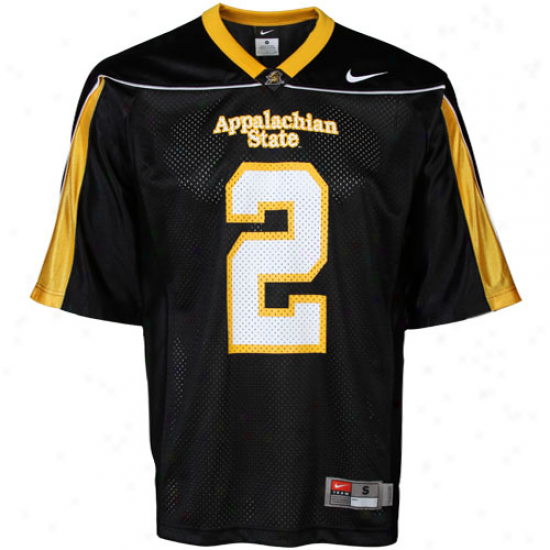 Nike Appalachian State Mountaineers #2 Replica Football Jersey - Black