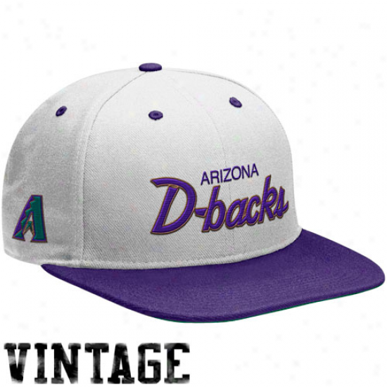 Nike Arizona Diamondbacks Whhite-purple Cooperstown Snapback Adjustable Hat