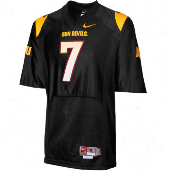 Nike Arizona State Sun Devils #7 Twill Replica Football Jersey - Black