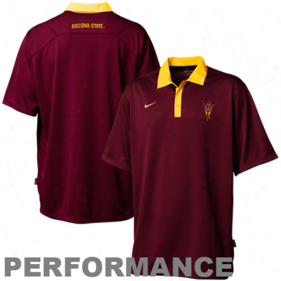 Nike Arizona State Sun Devils Maroon Practice Performance Polo