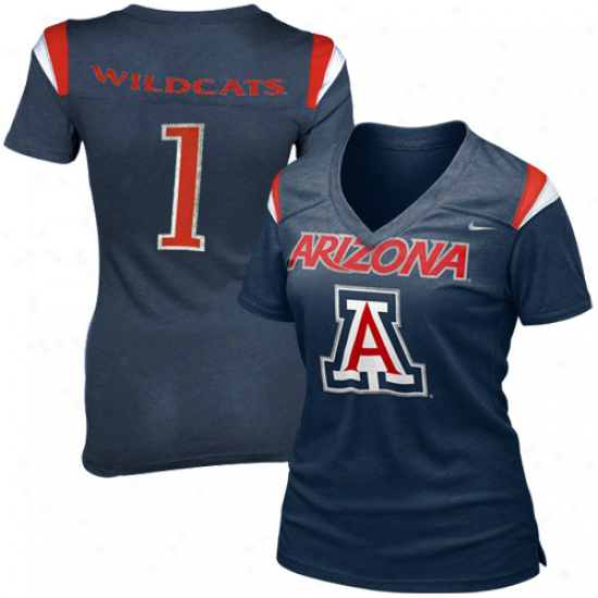 Nike Arizona Wildcats Ladies Replica Football Premium T-shirt - Navy Blue