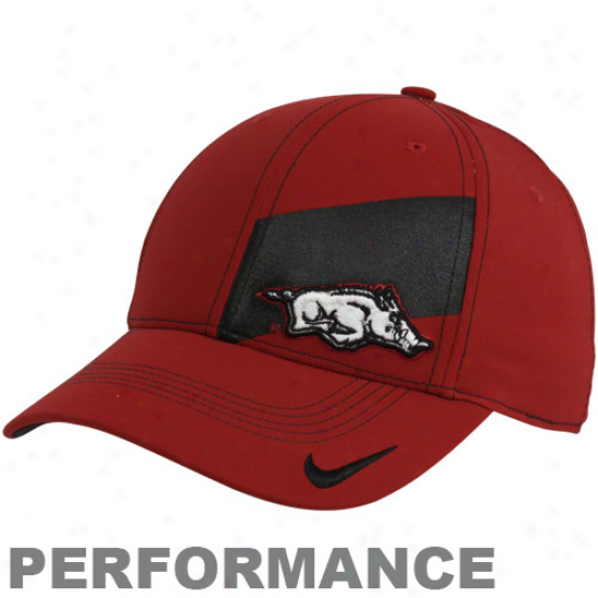 Nike Arkansas Razorbacks Cardinal Legacy 91 Players Performance Swoosh Flex Hat