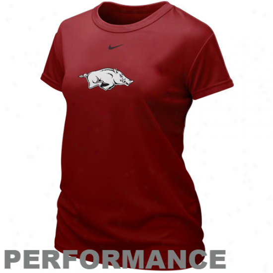 Nike Arkansas Razorbacks Ladies Team Logo Performance T-shirt - Cardinal