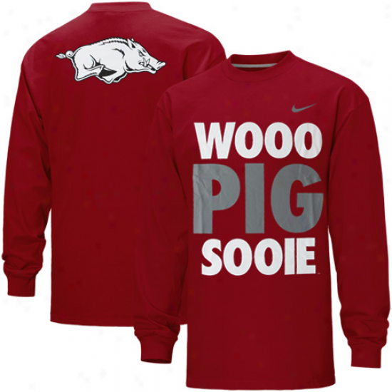 Nike Arkansas Razorbacks Wooo Pork Sooie Long Sleeve T-shirt - Cardinal