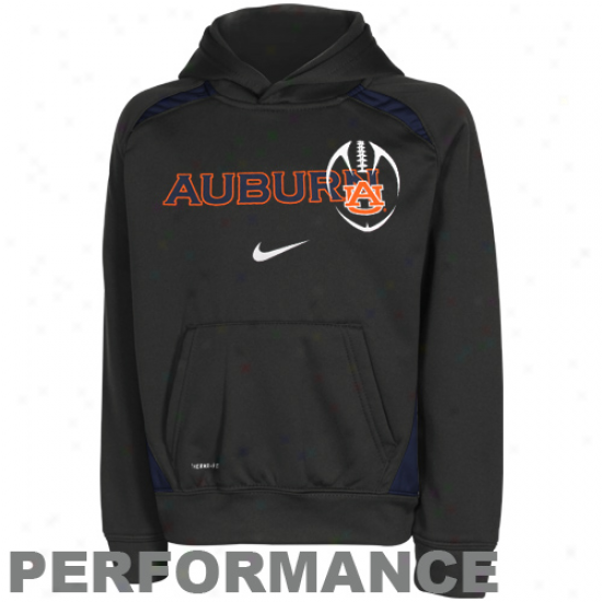 Nike Auburn Tigers Preschool Charcoal Football Performance Pullover Hoodie Sweatshirt