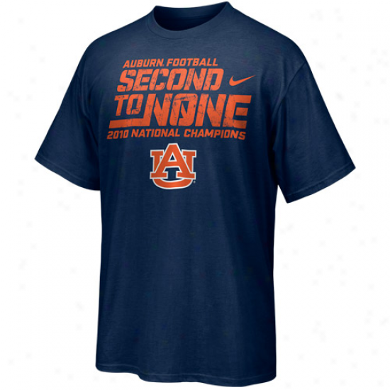 Nike Auburn Tigers Youth Navy Blue 2010 Bcs National Champions Second To None T-shirt