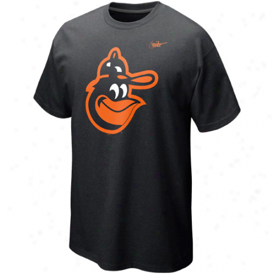 Nike Baltimore Oriooes Cooperstown Collection Dugout Logo Prmium T-shirt - Black