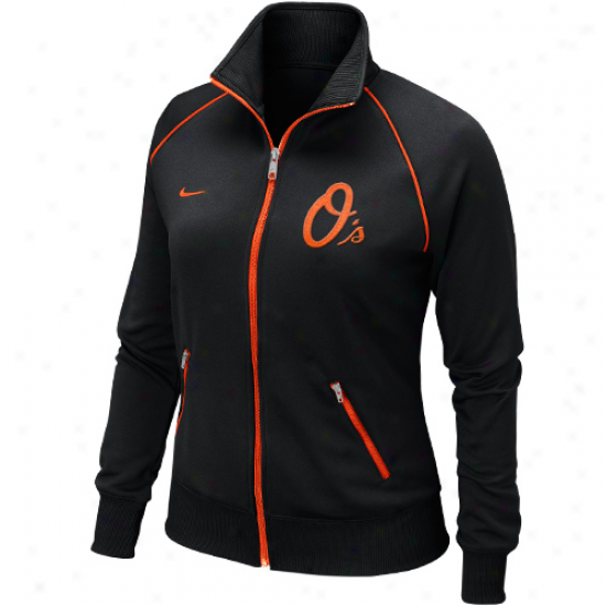 Nike Baltimore Orioles Womens Full Zip Track Jacket - Black