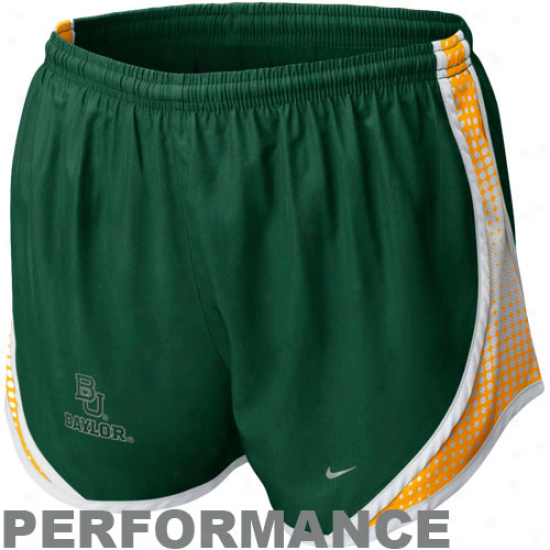 Nike Baylor Bears Ladies Green Seasonal Tempo Performance Shorts