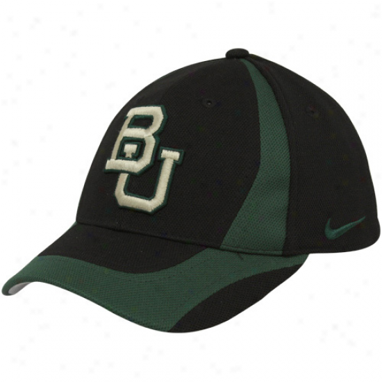 Nike Baylor Bears Youth Black-green Team Flex Hat