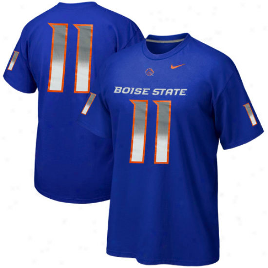 Nike Boise State Broncos #11 Replica Football Player T-shirt - Royak Blue