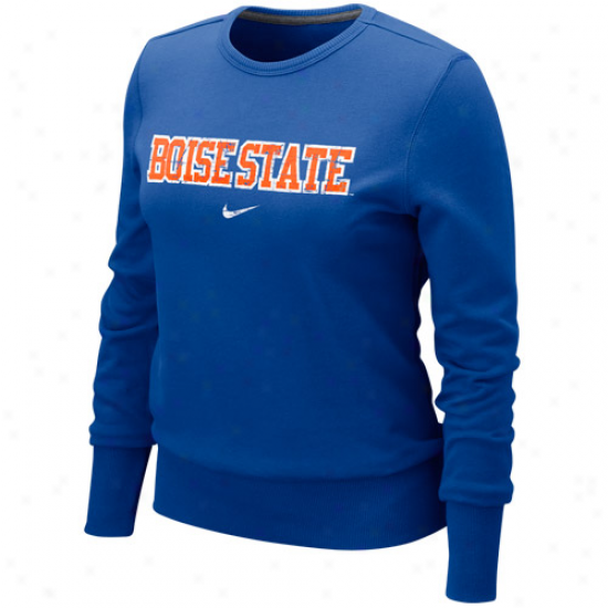 Nike Boise State Broncos Ladies Noble Blue Comfy Crew Pullover Sweatshirt