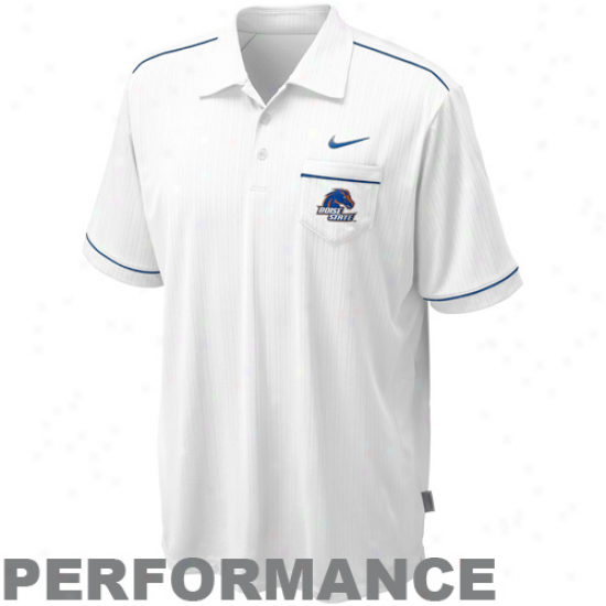 Nike Boise State Broncos White Conference Performance Polo