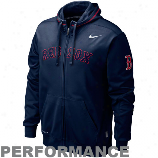 Nike Boston Red Sox Ships of war Blye Ko Performance Full Zipp Hoodie Sweatshirt