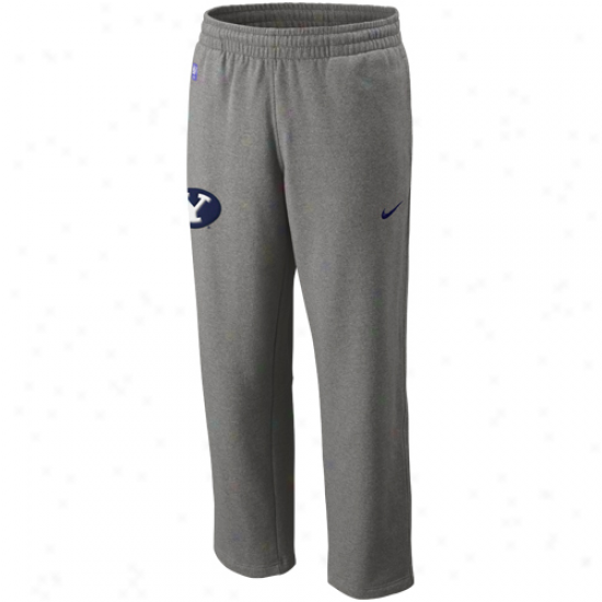 Nike Brigham Young Cougars Ash Basket6all Practice Fleece Pants