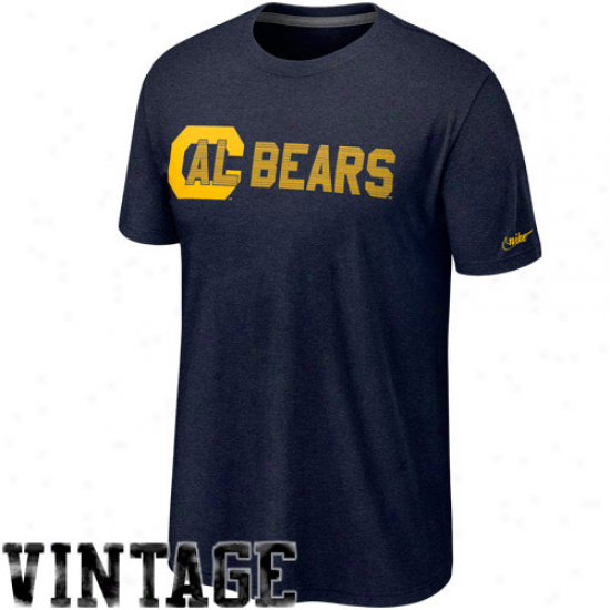 Nike Cal Bears Vauit Vintage Heathered T-shirt - Navy Blue