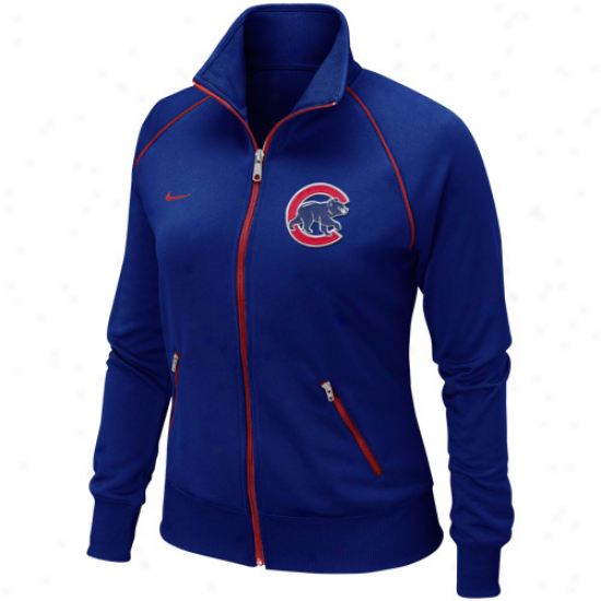 Nike Chicago Cubs Womens Satiated Zip Track Jacket - Royal Blue