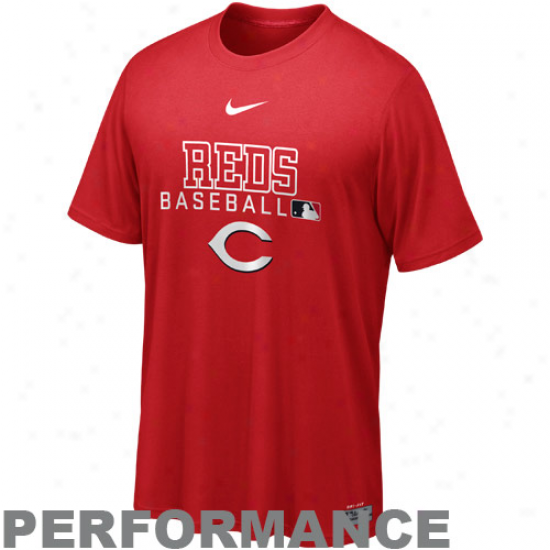 Nike Cincinnati Reds Dri-fit Team Issue Legend Performance T-shirt - Red
