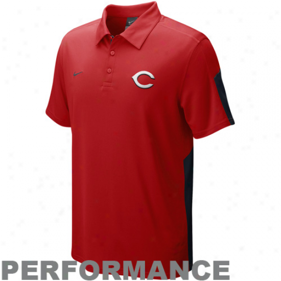 Nike Cincinnati Reds Red Authentic Collection Dri-fit Performance Polk