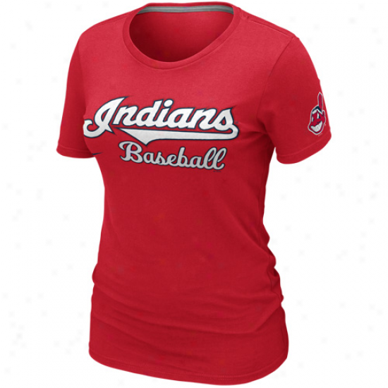 Nike Clwveland Indians Womens Premium Practice T-shirt - Red