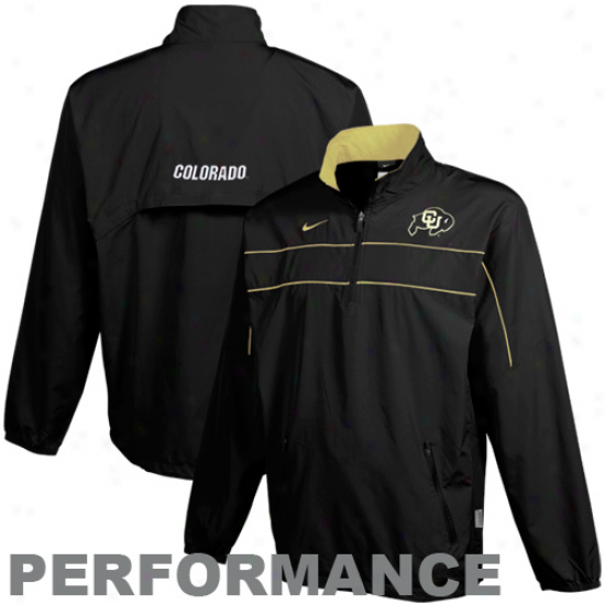 Nike Colorado Buffaloes Black Shotgun Formation Qurter Zip Pullover Performance Jacket