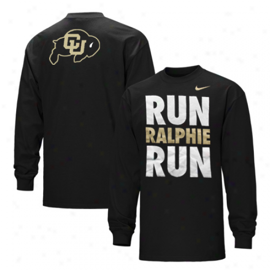 Nike Colorado Buffaloes Run Ralphie Run Lengthy Sleeve T-shirt - Black