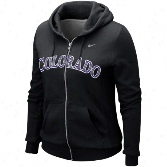 Nike Colorado Rockies Ladies Classic Full Zip Hoodid - Black