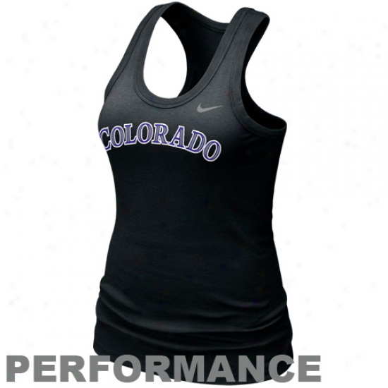 Nike Colorado Rockies Ladies Racerback Performance Tank Top - Black