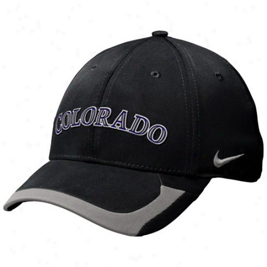 Nike Colorado R0ckies Tactile Ii Legacy 91 Swoosh Flex Hat - Black