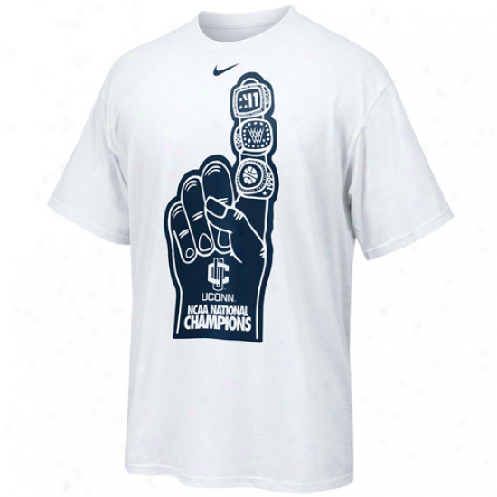 Nike Connecticut Huskies (uconn) 2011 Ncaa Men's Basketball Nationa1 Champions Celebeation Foam Finger T-shirt - White