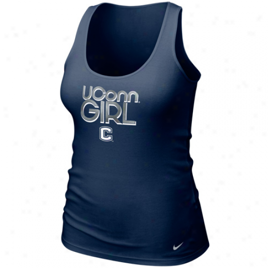 Nike Connecticut Huskies (uconn) Ladies Navy Blue Shimmer Tank Top