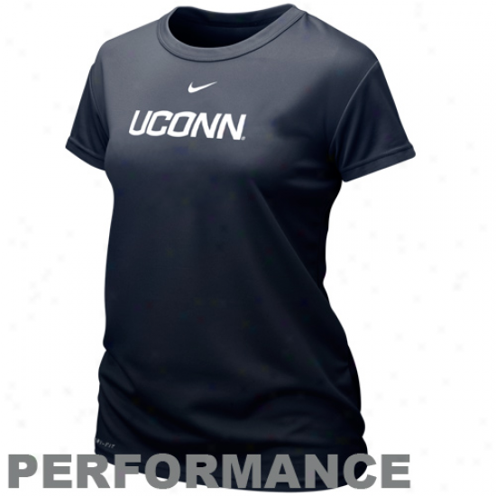 Nike Connecticut Huskies (uconn) Ladies School Name Performamce T-shirt - Navy Blue