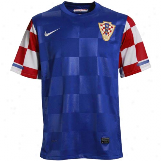 Nike Croatia Royal Blue World Cup Replica Away Performance Soccer Jersey