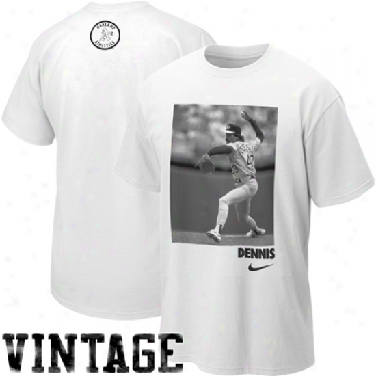 Nike Dennis Eckrrsley Oakland Athletics Dennis Cooperstown Player T-shirt - White