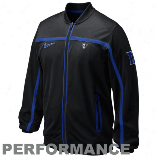 Nike Duke Blue Devils Black Elite Basketball Big Game Fuil Zip Performance Jacket