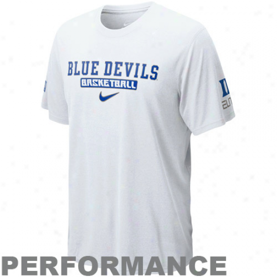 Nike Duke Azure Devils Fadeaway Three Legend Elite Performance T-shirt - White