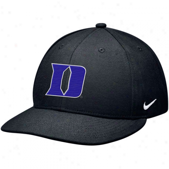 Nike Duke Blue Devils True Authentic Fitted Baseball Hat - Black