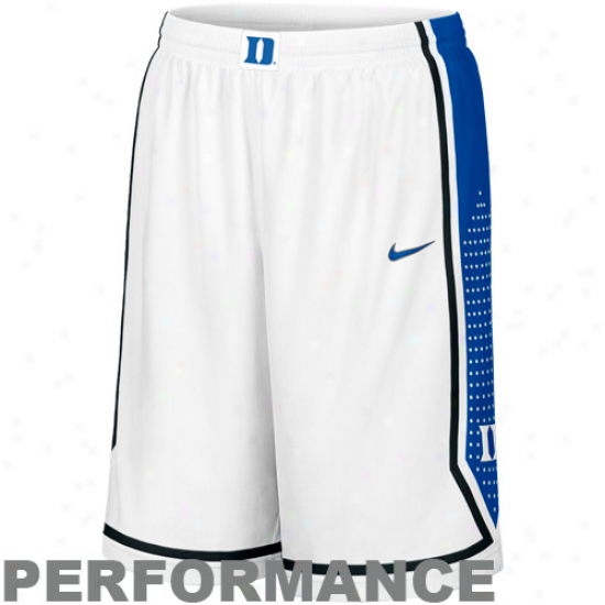 Nike Duke Blue Devils White Authentic Woven Player Basketball Performance Shorts