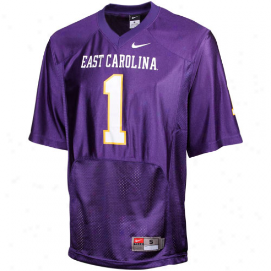 Nike East Carolina Pirates #1 Replica Football Jersey - Purple