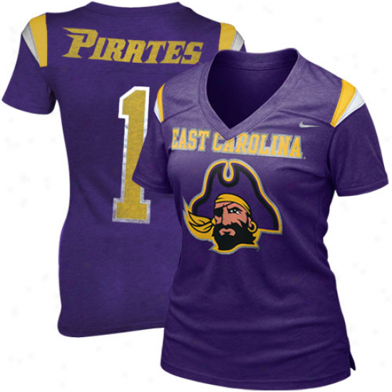 Nike East Carolina Pirates Ladies Replica Football Premium T-shirt - Purple