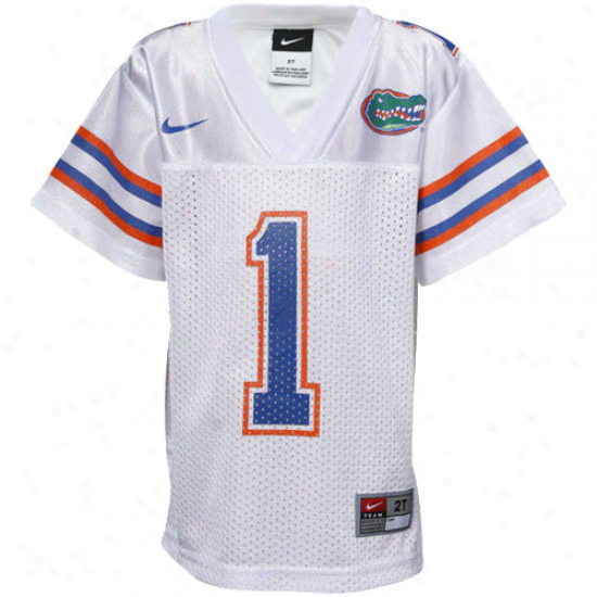 Nike Florida Gators #1 Toddler Replica Footbail Jersey-white