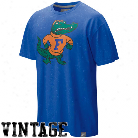 Nike Florida Gators Royal Blue College Vault Seasonal Lava Wash Vintagr T-shirt