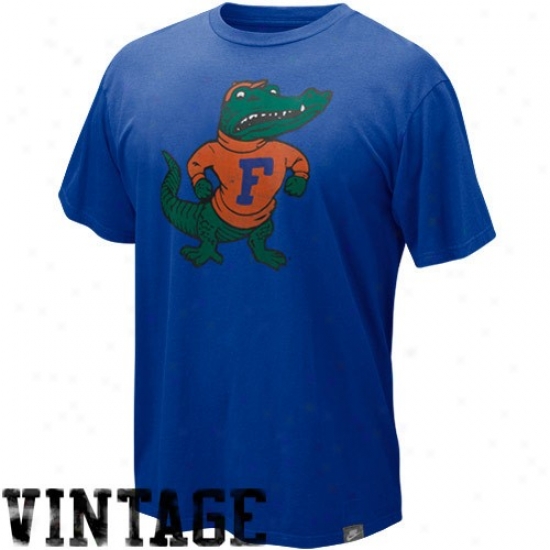 Nike Florida Gators Noble Blue Vault Distressed Retro Logo Organic T-shirt