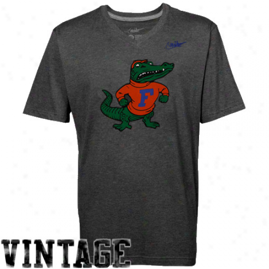 Nike Florida Gators Tri-blend V-neck Vault T-shirt - Charcoal