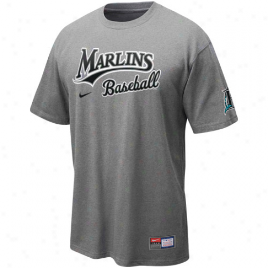 Nike Florida Marlins Ash Mlb Practice T-shirt